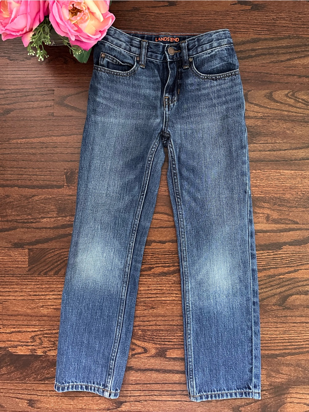 Lands End Classic straight leg jeans, size 8S